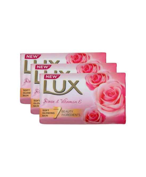 LUX Soft Glow Rose  Vitamin E For Glowing Skin Beauty Soap Offer Pack of 4 150g 